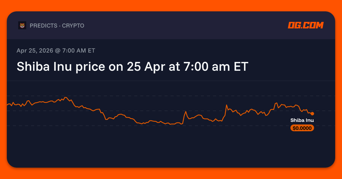 Shiba Inu price on 25 Apr at 7:00 am ET Prediction & Odds - Shiba Inu | OG