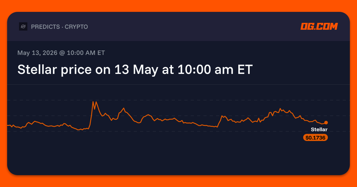 Stellar price on 13 May at 10:00 am ET Prediction & Odds - Stellar | OG