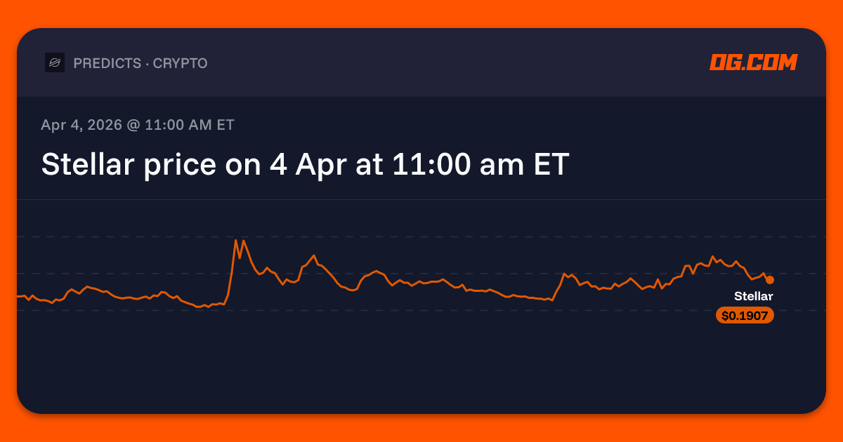 Stellar price on 4 Apr at 11:00 am ET Prediction & Odds - Stellar | OG
